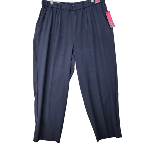 NWT 212 Dress Pants Women’s 20W Short Pull-On Blue Elastic Waist Pockets Career - Picture 2 of 15